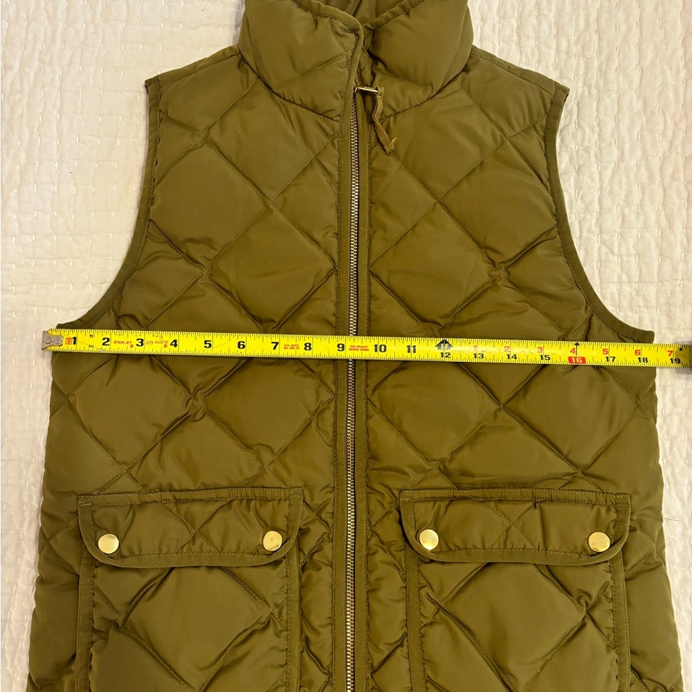 J.Crew Quilted Excursion Vest Olive Green Women’s XS - Picture 6 of 15